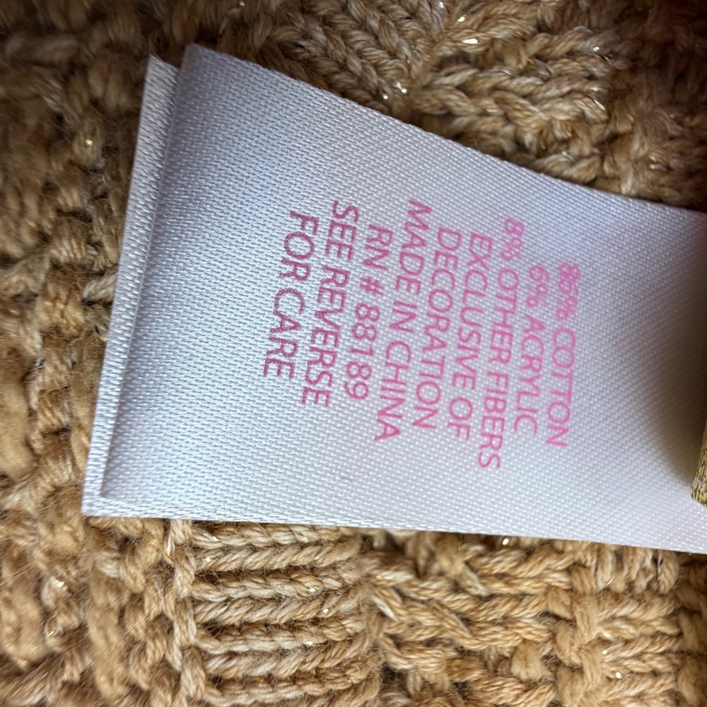 Lilly Pulitzer Rhys Sweater Dress Rattan Metallic Marl Tan Bow Pocket 020489 M - Picture 8 of 10